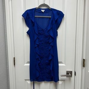 Odille blue spring dress with removable waist tie
